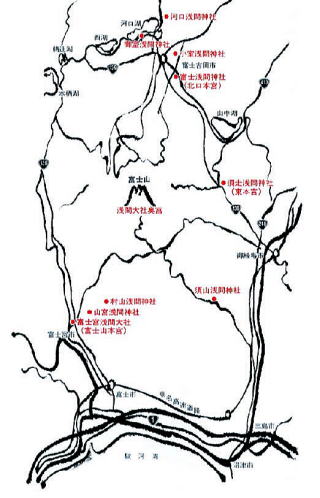 浅間神社の分布図