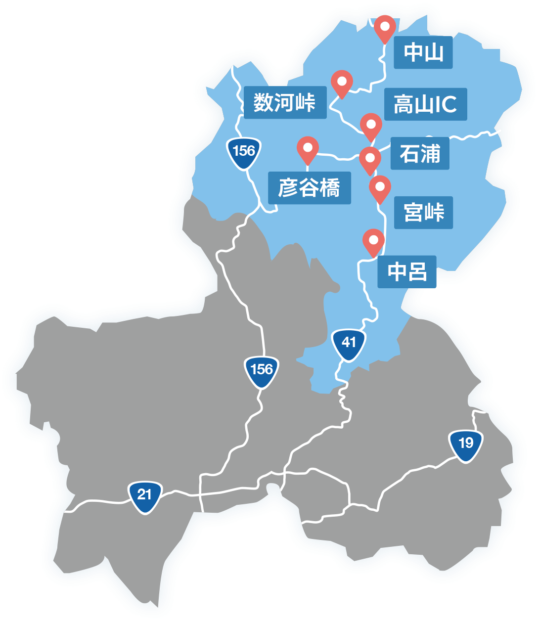 岐阜県・飛騨地域の道路状況ライブカメラ地図