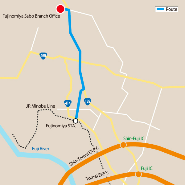 Route to Fujinomiya Branch Office