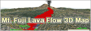 Mt. Fuji Lava Flow 3D Map