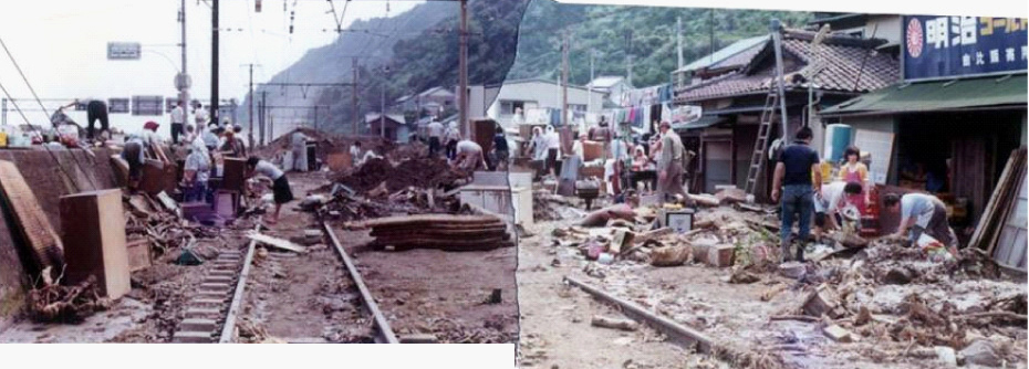 線路上に流出した土砂