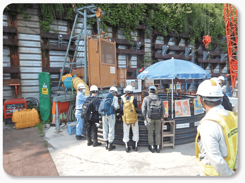 深礎杭工事現場を見学