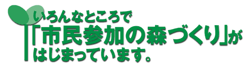 市民参加の森づくりがはじまっています。