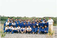 井之頭中学校の移植先での集合写真