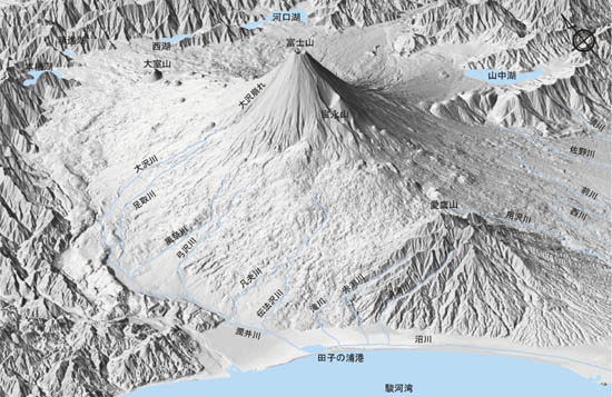 富士山周辺　鳥瞰図