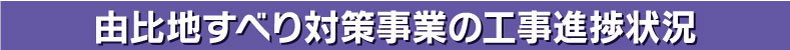 由比地すべり対策事業の工事進捗状況