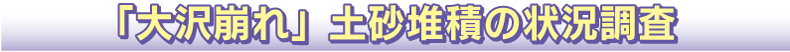 「大沢崩れ」土砂堆積の状況調査