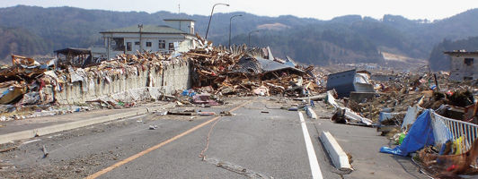 被災状況　岩手県大槌町吉里