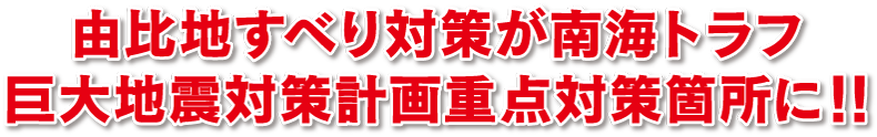 由比地すべり対策が南海トラ巨大地震対策計画重点対策箇所に！！