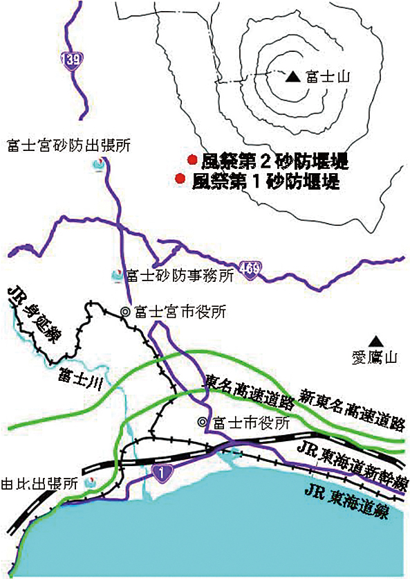 砂防堰堤工事位置図