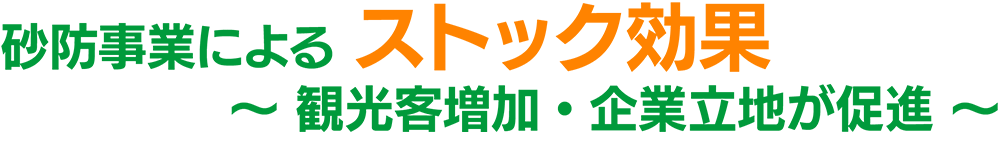 
砂防事業による ストック効果
～ 観光客増加・企業立地が促進 ～