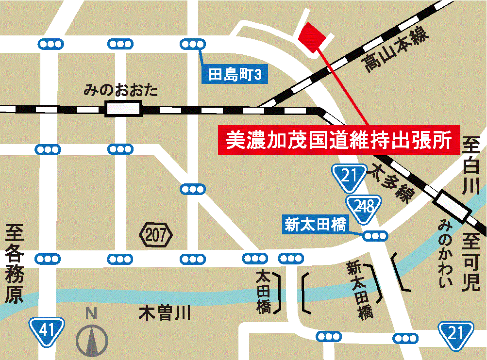 美濃加茂国道維持出張所　地図