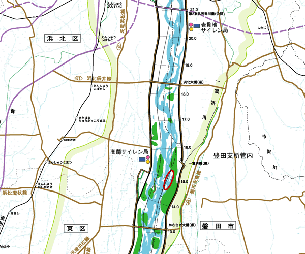 天竜川下流部水難事故防止サイト 天竜川ポイントマップ 第2東名天竜川橋 かささぎ橋