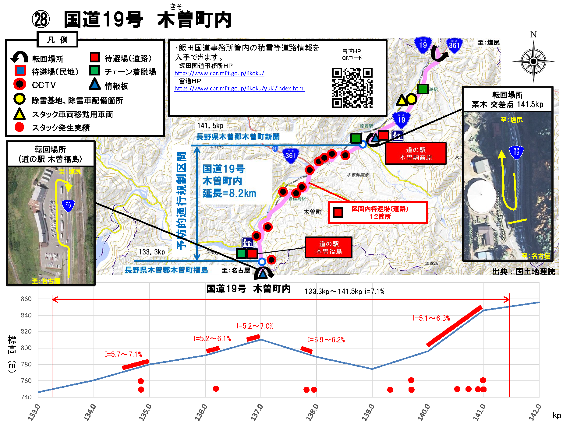 木曽町内地図