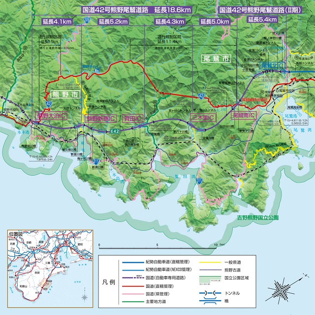 紀勢自動車道の地図