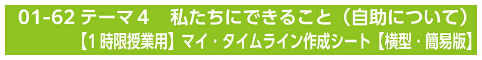 テーマ４　私たちにできること（自助について）【1時限授業用】映像　マイ・タイムラインについて