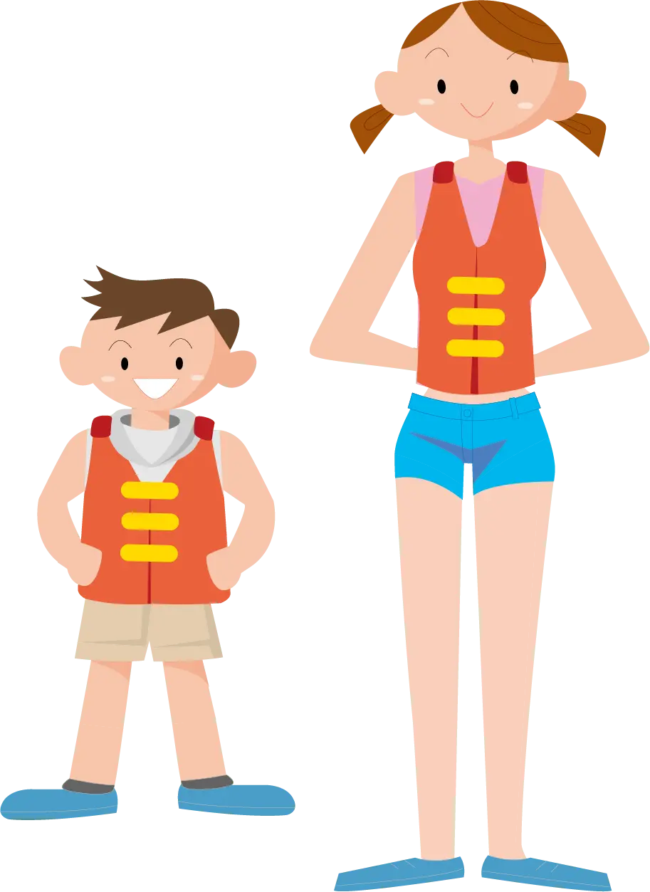 ライフジャケットの着用イメージイラスト