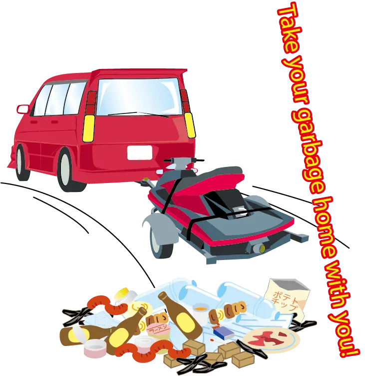 Illustration of littering in a river