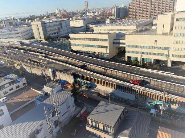国道1号熱田伝馬橋施工状況