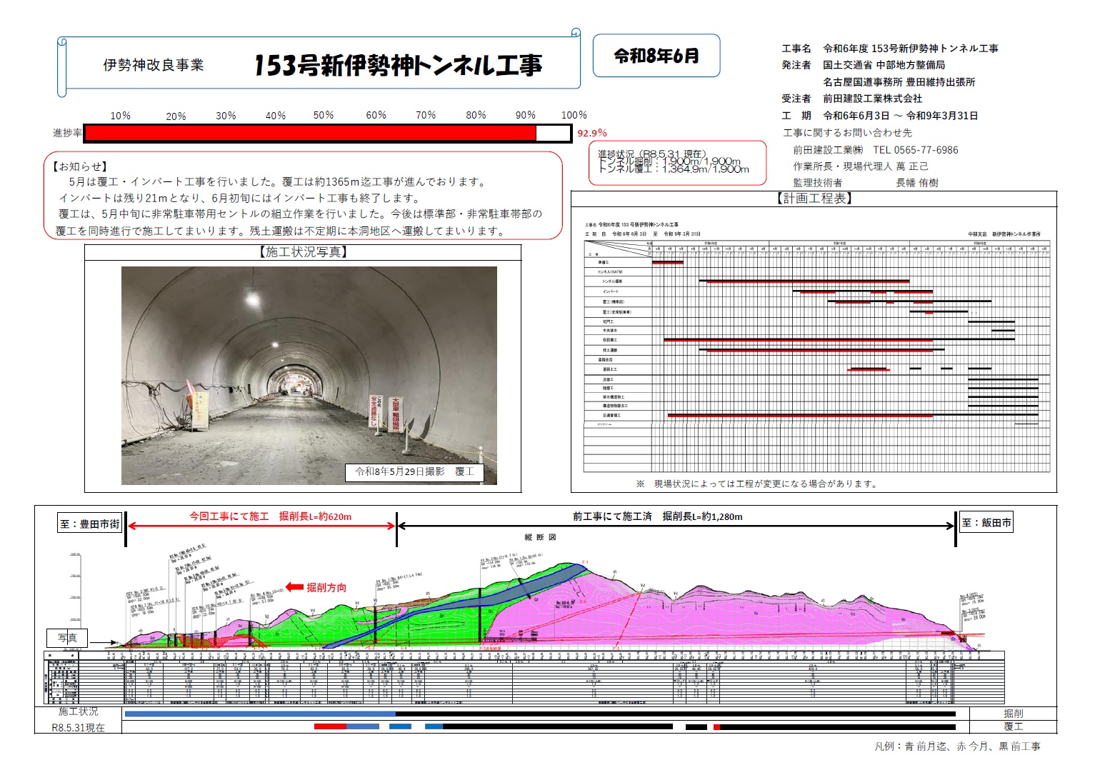 伊勢神改良事業 153号新伊勢神トンネル工事