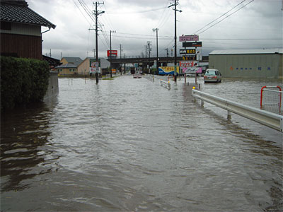 台風１０号による洪水