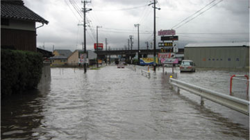 津市一志町其村地区の浸水被害状況