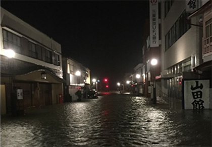 浸水状況（伊勢神宮外宮参道）