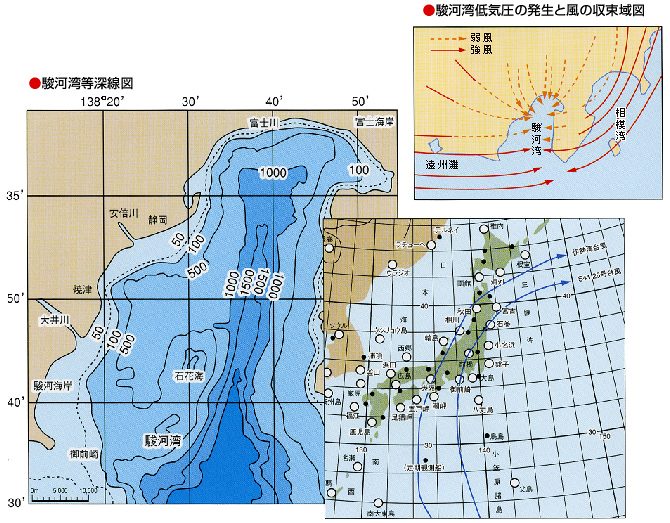 駿河湾等深線図
