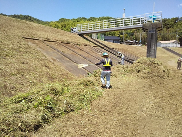 堤防刈草の有効利用