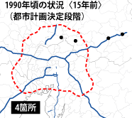 �n�}�F1990�N���̏󋵁q15�N�O�r