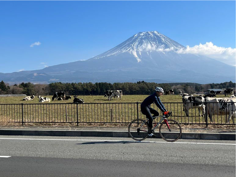 国道139号から富士山を望む