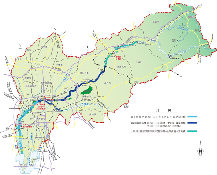 出張所管理区間の地図