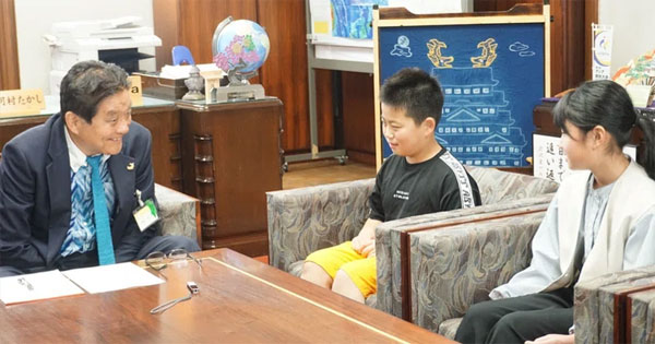 名古屋市在住の受賞者2名による名古屋市長への報告 1