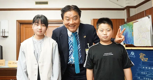 名古屋市在住の受賞者2名による名古屋市長への報告 2