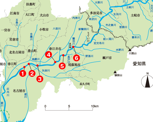 庄内川の地図