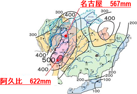 等雨量線図（総雨量）