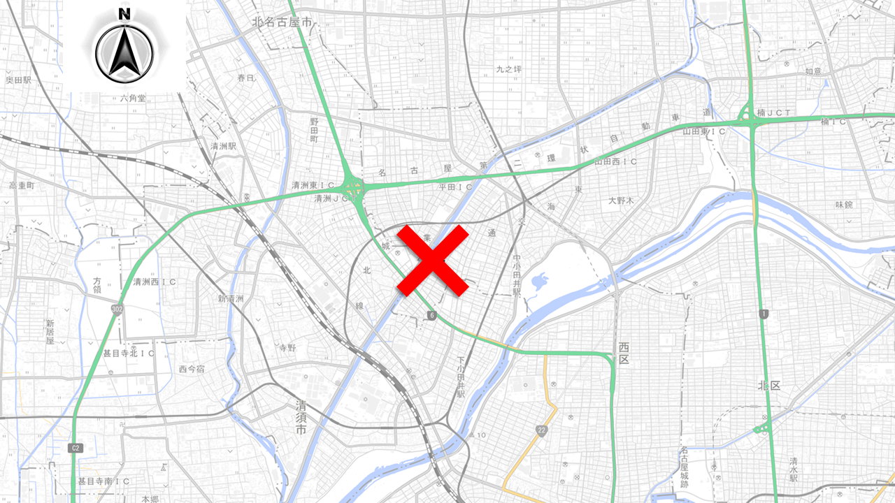 名古屋市西区あし原町（位置図）
