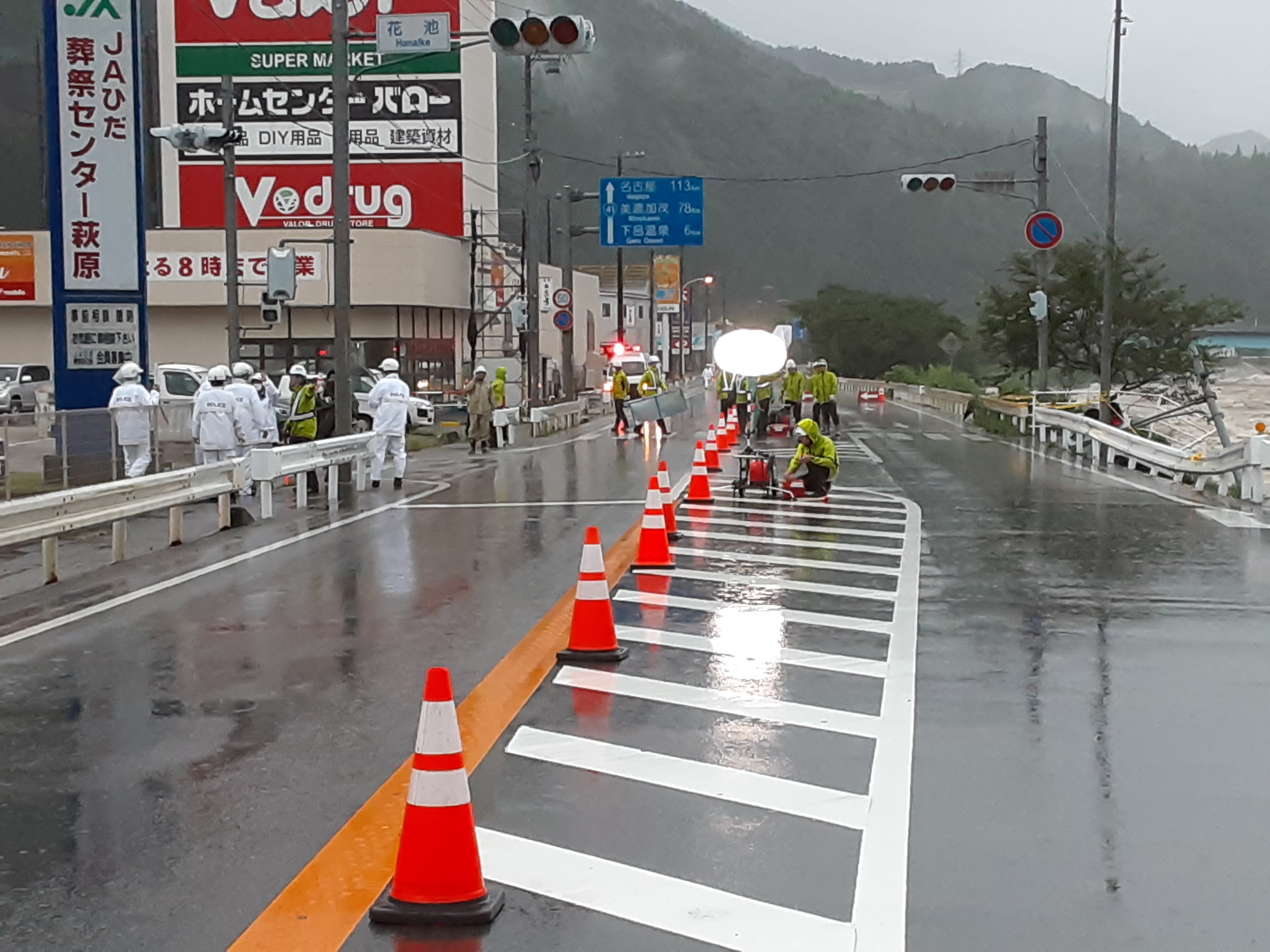 応急復旧道路完成までの経過(8/14)