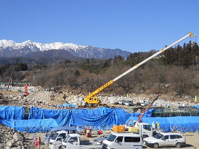 与田切川での砂防工事