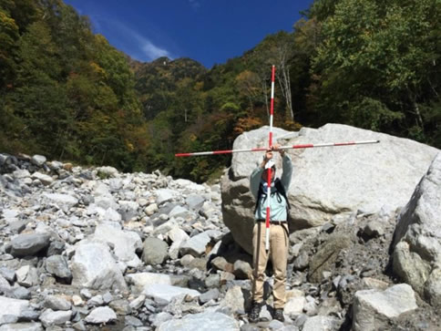 オンボロ沢の現地調査の様子