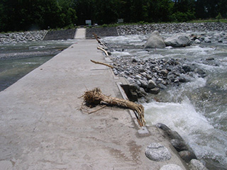 出水後の渡河施設の様子（撮影日：７月２日）