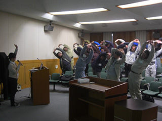 ストレッチ講習の様子