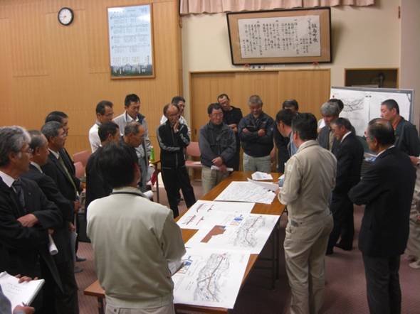 田切地区で工事説明会を開きました。