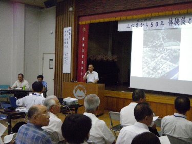 体験者：今宮町での被災状況説明