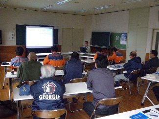 中沢地区の三六災害などについての座学